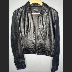 Polo Jeans Co. Ralph Lauren - Brown alligator print leather jacket